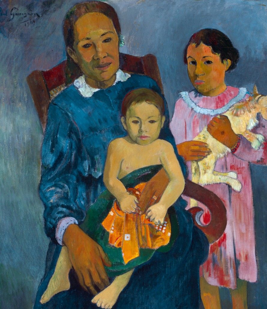Поль Гоген - Полинезийская женщина с детьми